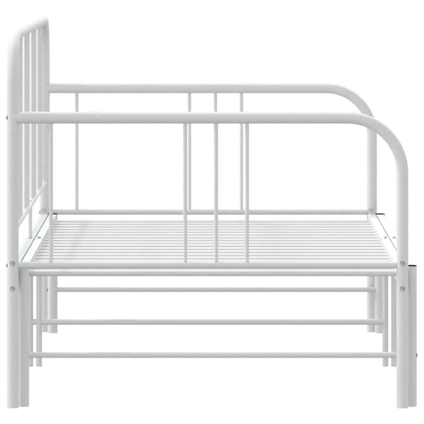 Vidaxl Daybed With Trundle Without Mattress White 92X187 Cm Single Metal Sofa Beds