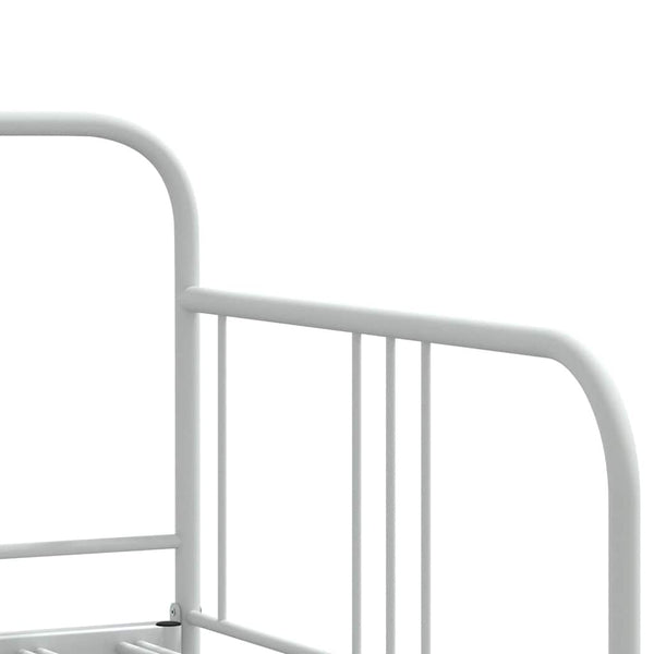Vidaxl Daybed With Trundle Without Mattress White 92X187 Cm Single Metal Sofa Beds
