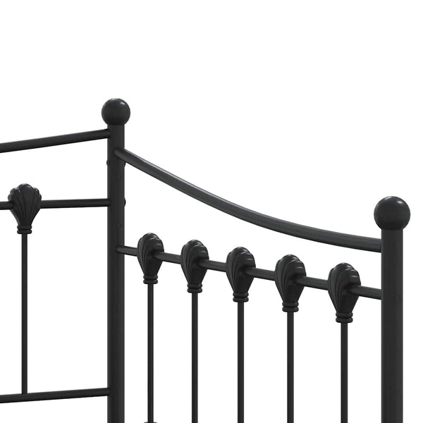 Vidaxl Daybed With Trundle Without Mattress Black 92X187 Cm Single Metal Single Bed Frames