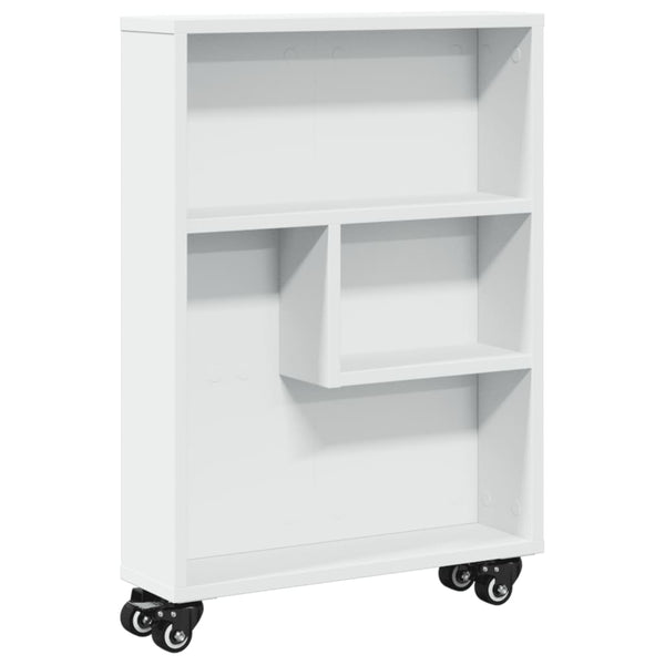 Vidaxl Narrow Storage Trolley White 48X13x68 Cm Engineered Wood Kitchen Carts