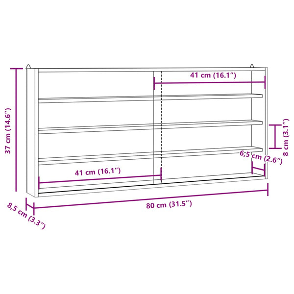 Vidaxl Collector's Display Case 60X8.5X37cm Or 80X8.5X37cm Display Stands