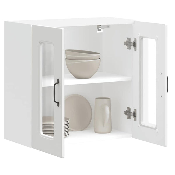 Vidaxl Kitchen Wall Cabinet With Glass Door Kalmar White Engineered Wood Cabinets & Cupboards