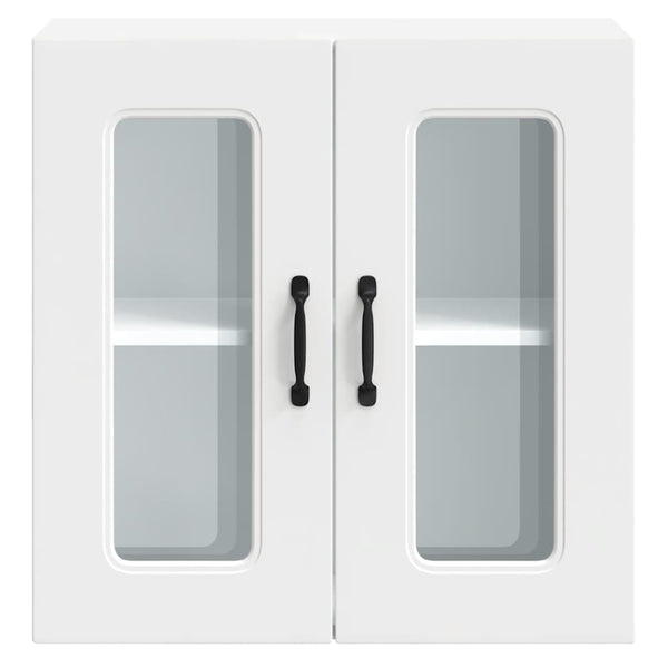 Vidaxl Kitchen Wall Cabinet With Glass Door Kalmar White Engineered Wood Cabinets & Cupboards