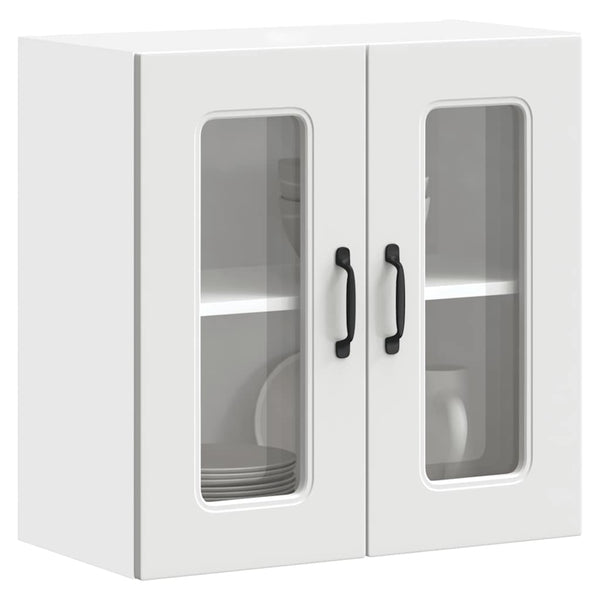 Vidaxl Kitchen Wall Cabinet With Glass Door Kalmar White Engineered Wood Cabinets & Cupboards