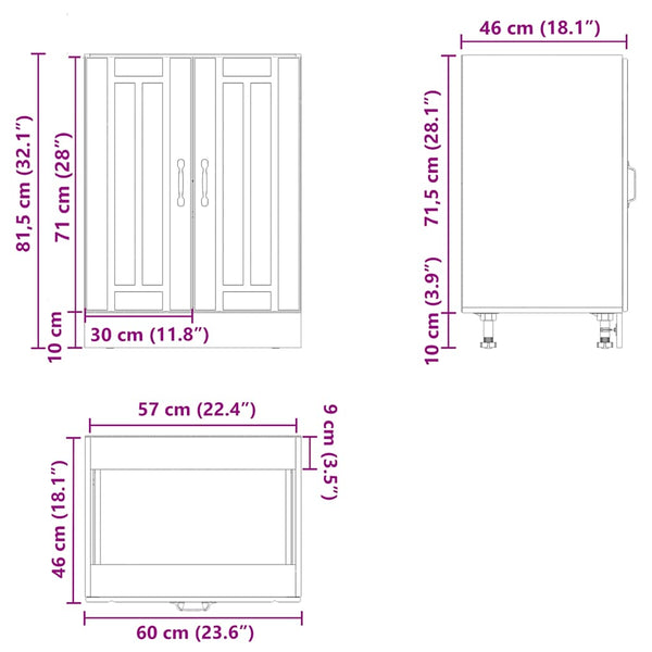 Vidaxl Sink Base Cabinet Lucca White Engineered Wood Bathroom Cabinets