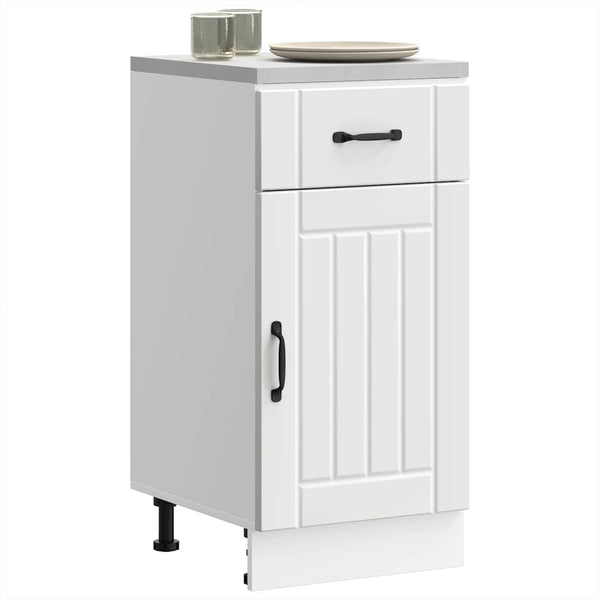 Vidaxl Kitchen Base Cabinet Lucca White Engineered Wood Cabinets & Cupboards
