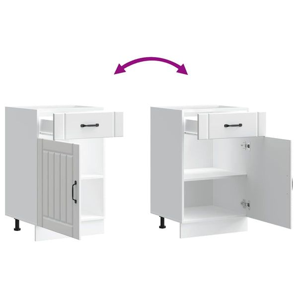 Vidaxl Kitchen Base Cabinet Lucca White Engineered Wood Cabinets & Cupboards