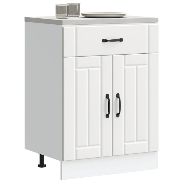 Vidaxl Kitchen Base Cabinet Lucca White Engineered Wood Cabinets & Cupboards