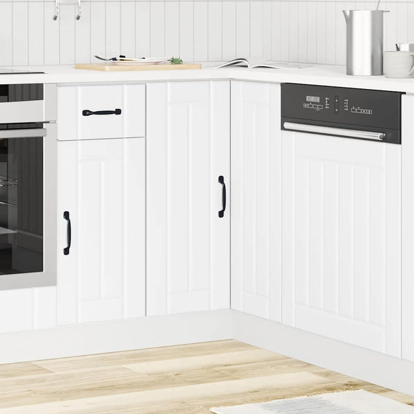 Vidaxl Kitchen Corner Base Cabinet Lucca White Engineered Wood Cabinets & Cupboards