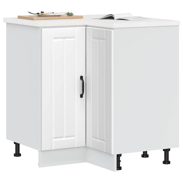Vidaxl Kitchen Corner Base Cabinet Lucca White Engineered Wood Cabinets & Cupboards