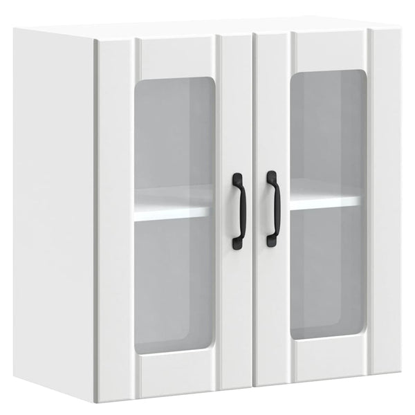 Vidaxl Kitchen Wall Cabinet With Glass Door Lucca White Engineered Wood Cabinets & Cupboards