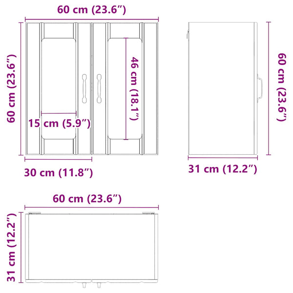 Vidaxl Kitchen Wall Cabinet With Glass Door Lucca White Engineered Wood Cabinets & Cupboards