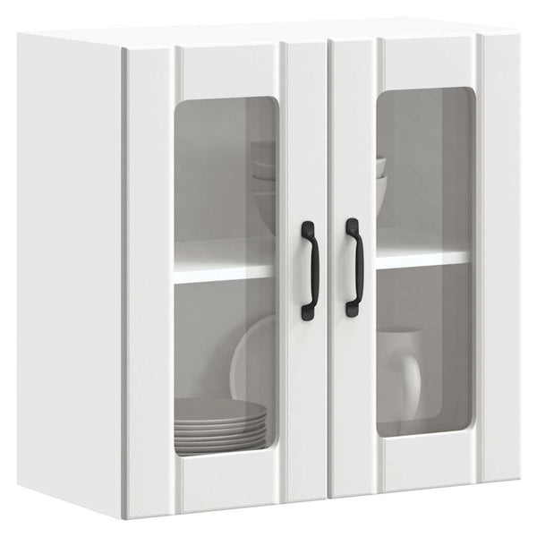 Vidaxl Kitchen Wall Cabinet With Glass Door Lucca White Engineered Wood Cabinets & Cupboards