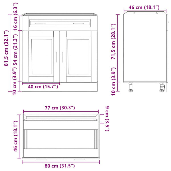 Vidaxl Kitchen Base Cabinetaporto White Engineered Wood Kitchen Cabinet Doors And Fronts