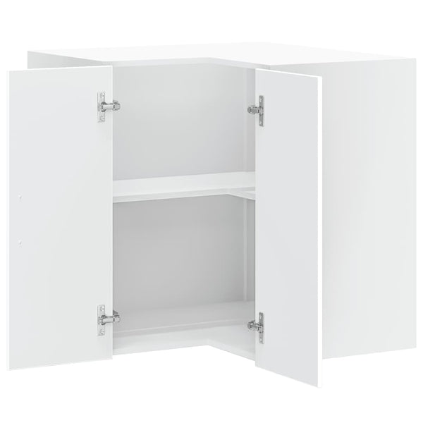 Vidaxl Kitchen Wall Corner Cabinet Porto White Engineered Wood Cabinets & Cupboards