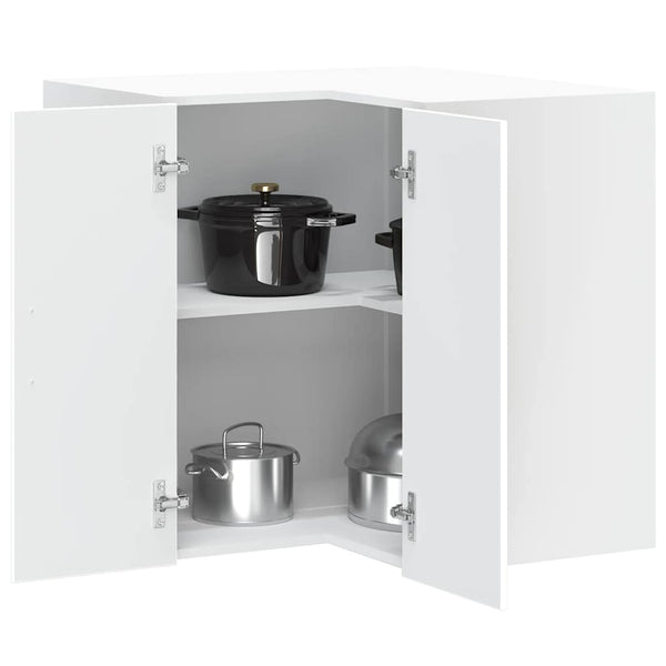 Vidaxl Kitchen Wall Corner Cabinet Porto White Engineered Wood Cabinets & Cupboards