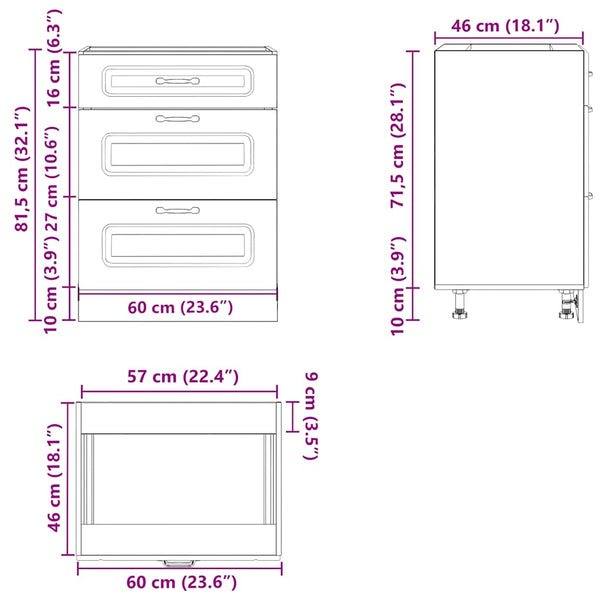 Vidaxl Kitchen Base Cabinet Kalmar White Engineered Wood Cabinets & Cupboards