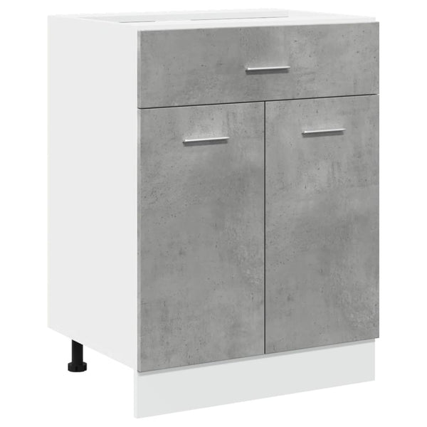 Vidaxl Drawer Bottom Cabinet Lyon Concrete Grey 60X46x81.5 Cm Engineered Wood Kitchen Cabinet Doors And Fronts
