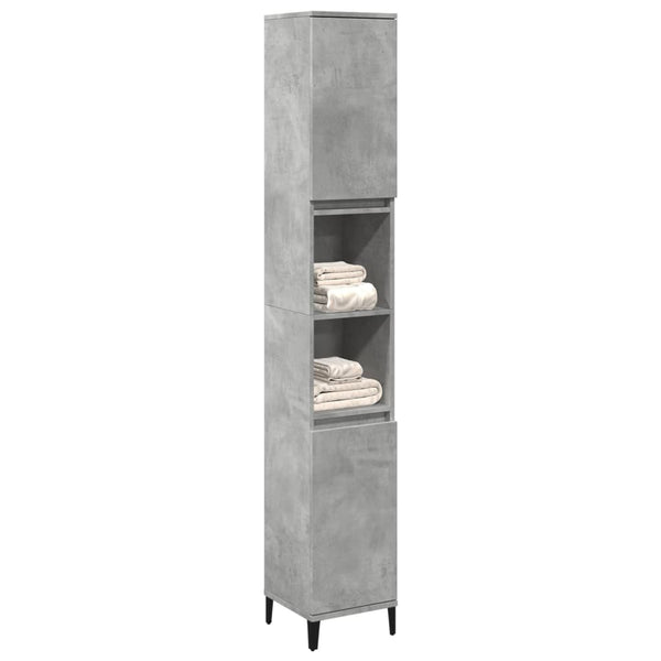 Vidaxl Bathroom Cabinet Concrete Grey 30X30x190 Cm Engineered Wood Bathroom Cabinets