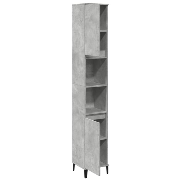 Vidaxl Bathroom Cabinet Concrete Grey 30X30x190 Cm Engineered Wood Bathroom Cabinets