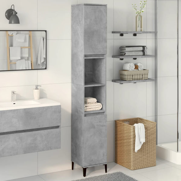 Vidaxl Bathroom Cabinet Concrete Grey 30X30x190 Cm Engineered Wood Bathroom Cabinets