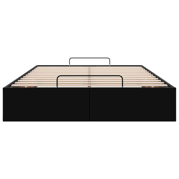 Vidaxl Ottoman Storage Bed Frame Without Mattress Black King Single Faux Leather King Single Bed Frames