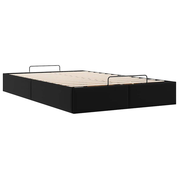 Vidaxl Ottoman Storage Bed Frame Without Mattress Black King Single Faux Leather King Single Bed Frames