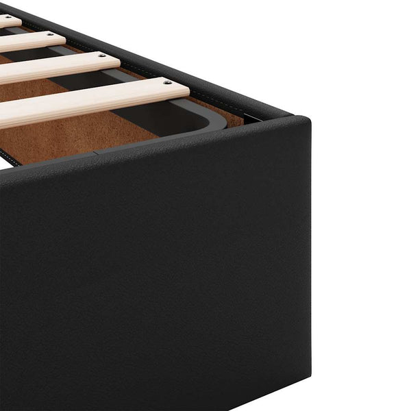 Vidaxl Ottoman Storage Bed Frame Without Mattress Black King Single Faux Leather King Single Bed Frames