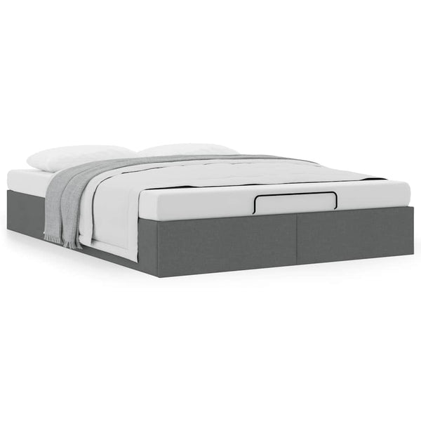Vidaxl Ottoman Storage Bed Frame Without Mattress Dark Grey Double Fabric Double Bed Frames