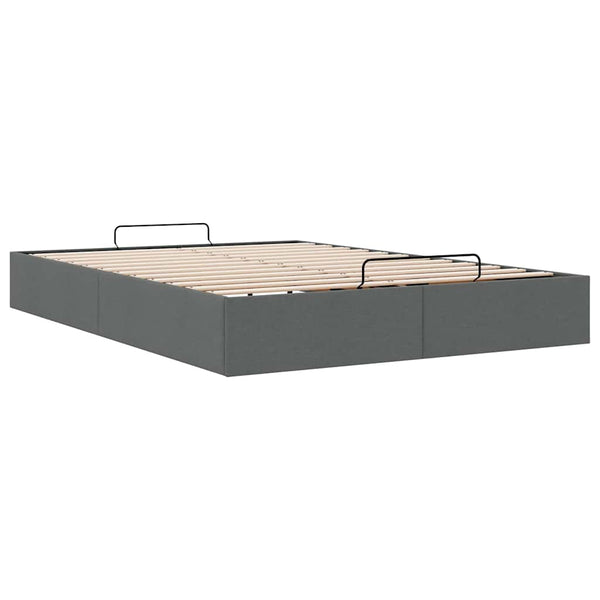 Vidaxl Ottoman Storage Bed Frame Without Mattress Dark Grey Double Fabric Double Bed Frames