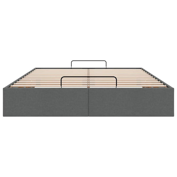 Vidaxl Ottoman Storage Bed Frame Without Mattress Dark Grey Queen Fabric Queen Bed Frames