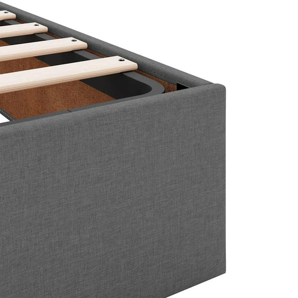 Vidaxl Ottoman Storage Bed Frame Without Mattress Dark Grey Queen Fabric Queen Bed Frames