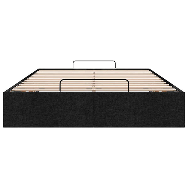 Vidaxl Ottoman Storage Bed Frame Without Mattress Black King Single Fabric Ottomans Footstools & Poufs