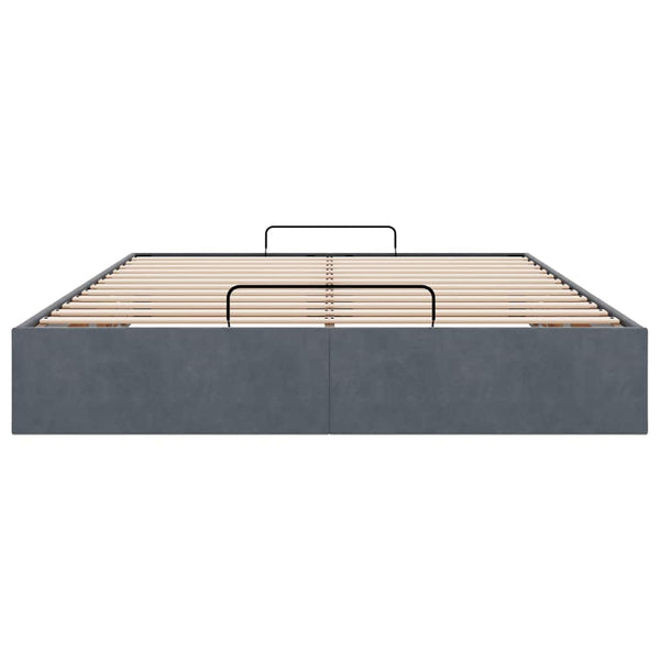 Vidaxl Ottoman Bed Frame No Mattress Dark Grey Double Velvet Ottomans Footstools & Poufs