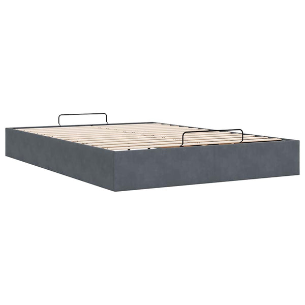 Vidaxl Ottoman Bed Frame No Mattress Dark Grey Double Velvet Ottomans Footstools & Poufs