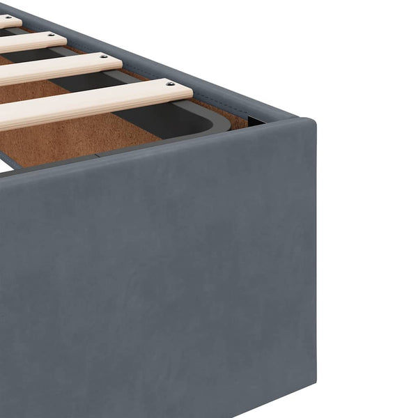 Vidaxl Ottoman Storage Bed Frame No Mattress Dark Grey King Single Velvet Ottomans Footstools & Poufs