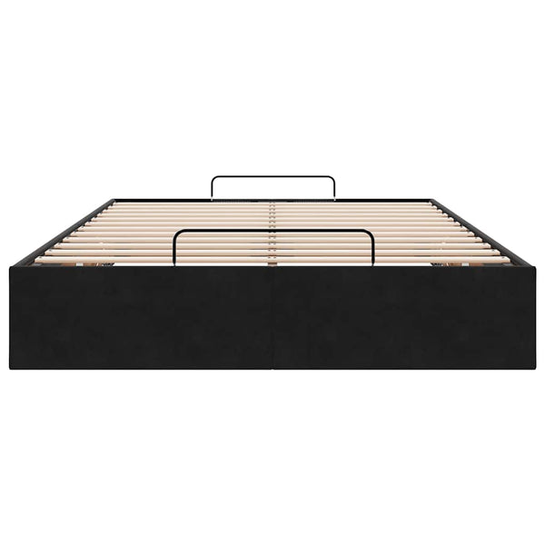 Vidaxl Ottoman Storage Bed Frame No Mattress Black King Single Velvet King Single Bed Frames