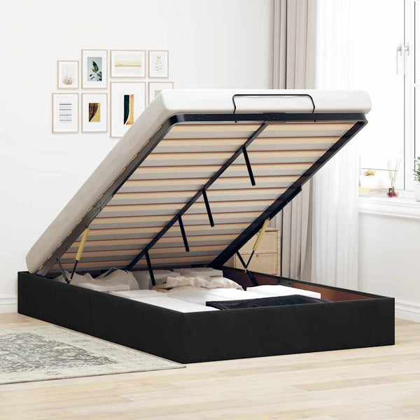 Vidaxl Ottoman Storage Bed Frame No Mattress Black King Single Velvet King Single Bed Frames