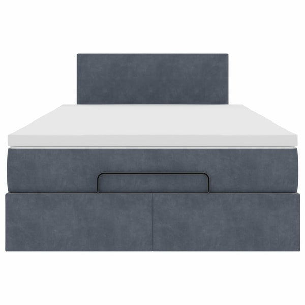 Vidaxl Ottoman Bed With Mattress Dark Grey King Single Velvet King Single Bed Frames