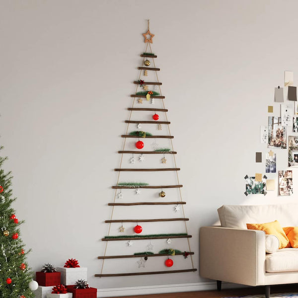 Vidaxlhanging Christmas Tree With Top Star 100X210 Cm Natural Branch Seasonal Decorations