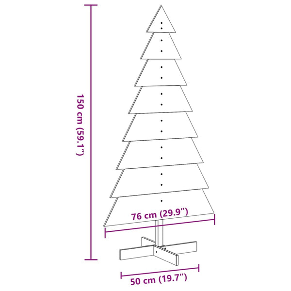 Vidaxl Christmas Tree For Decoration 150 Cm Solid Pine Seasonal Decorations