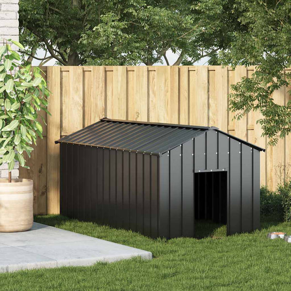 Vidaxl Dog House With Roof 114X202x101 Cm Galvanised Steel Dog Kennels