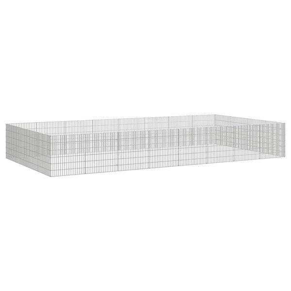 Vidaxl Free Range Animal Enclosure 24 Panel 54X60 Cm Galvanised Iron Small Animal Cages & Hutches