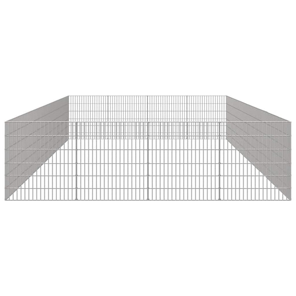 Vidaxl Free Range Animal Enclosure 24 Panel 54X60 Cm Galvanised Iron Small Animal Cages & Hutches