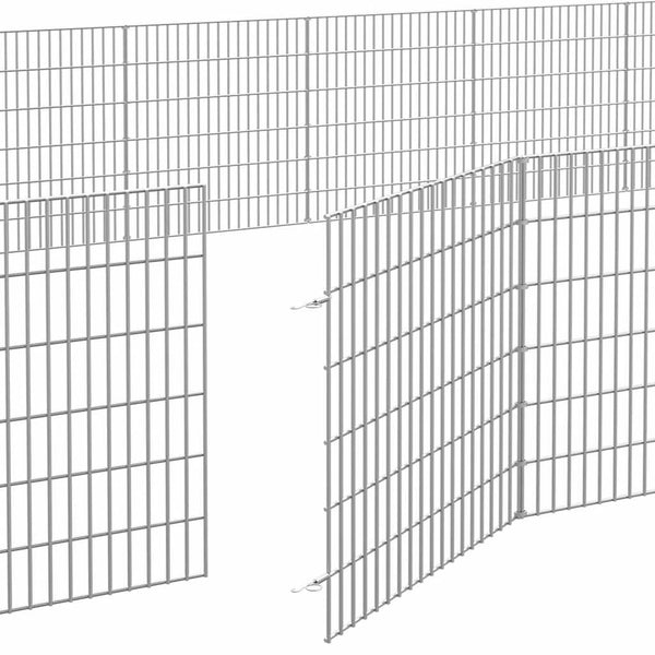 Vidaxl Free Range Animal Enclosure 24 Panel 54X60 Cm Galvanised Iron Small Animal Cages & Hutches
