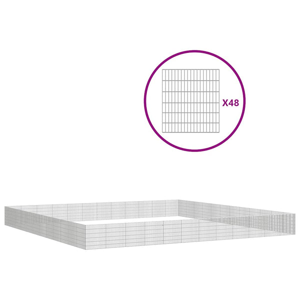 Vidaxl Free Range Animal Enclosure 48 Panel 54X60 Cm Galvanised Iron Small Animal Cages & Hutches