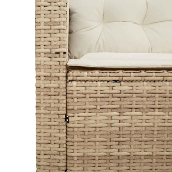 Vidaxl Garden Sofa With Table&Cushions L Shaped Beige Poly Rattan Other Patio & Garden Furniture