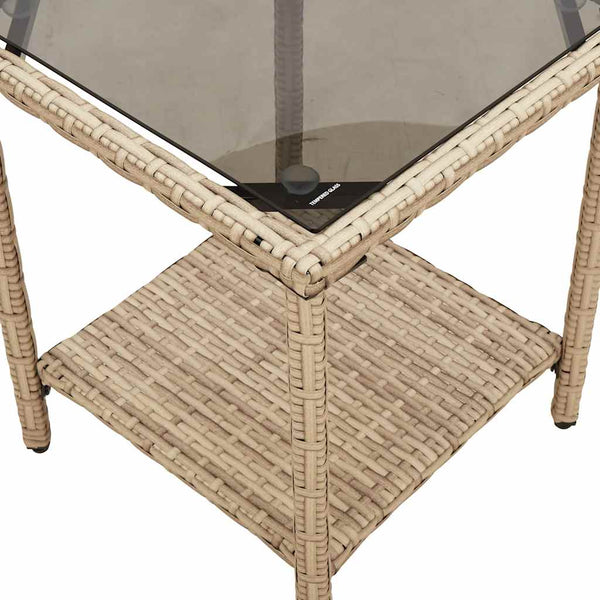 Vidaxl Garden Sofa With Table&Cushions L Shaped Beige Poly Rattan Other Patio & Garden Furniture