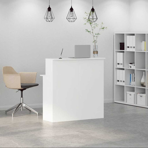 Vidaxl Reception Desk White 100X50x103.5 Cm Engineered Wood Home Office Desks