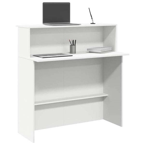 Vidaxl Reception Desk White 100X50x103.5 Cm Engineered Wood Home Office Desks